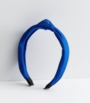 New Look Bright Blue Ribbed Knot Headband